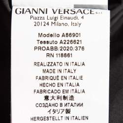Versace Black Logo Applique Leather and Nylon Blouson Jacket L