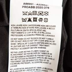 Versace Black Logo Applique Leather and Nylon Blouson Jacket L