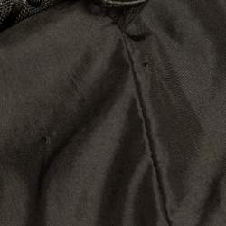 Versace Black Logo Applique Leather and Nylon Blouson Jacket L