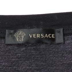 Versace Black Baroque Print Cotton Crew Neck T-Shirt M