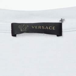 Pre Owned Versace White Medusa Graffiti Print Cotton Crew Neck T-Shirt M