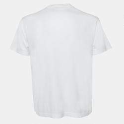 Pre Owned Versace White Medusa Graffiti Print Cotton Crew Neck T-Shirt M