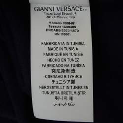 Pre Owned Versace Navy Blue Cotton Knit Round Neck T-Shirt XL