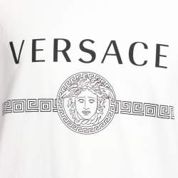 مملوكة مسبقًا Versace White Cotton Logo Print Crew Neck T-Shirt 2XL