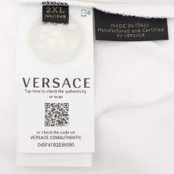 مملوكة مسبقًا Versace White Cotton Logo Print Crew Neck T-Shirt 2XL