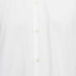 Pre Owned Versace White Baroque Embroidered Collar White Shirt L