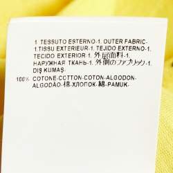 Pre Owned Versace Yellow Logo Studded Cotton T-Shirt L