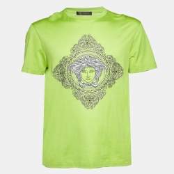 Versace Green Medusa Embellished Cotton T-Shirt M