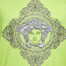 Versace Green Medusa Embellished Cotton T-Shirt M