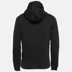Versace Black Medusa Embroidered Cotton Knit Hoodie S