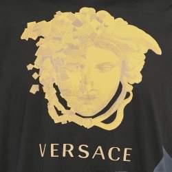Pre Owned Versace Black Printed Jersey Crew Neck T-Shirt M