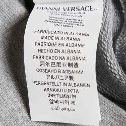 Pre Owned Versace Grey Medusa Print Cotton Knit Hoodie XL