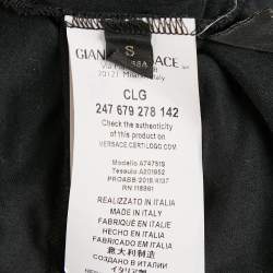 Pre Owned Versace Black  Medusa Embroidered Jersey T-Shirt S