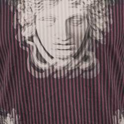 Pre Owned Versace Black/Purple Medusa Print Jersey Lenticular Foulard T-shirt S