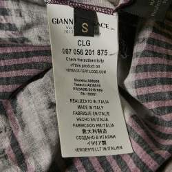 Pre Owned Versace Black/Purple Medusa Print Jersey Lenticular Foulard T-shirt S