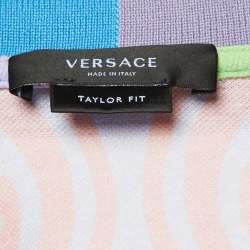 Versace Multicolor Psychedelic Print Cotton Taylor Fit Polo T-Shirt L