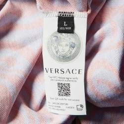 Versace Multicolor Psychedelic Print Cotton Taylor Fit Polo T-Shirt L