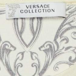مملوكة مسبقًا Versace Cream Marine Print Cotton Crew Neck T-Shirt XL