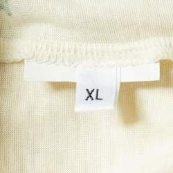 مملوكة مسبقًا Versace Cream Marine Print Cotton Crew Neck T-Shirt XL