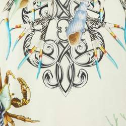 مملوكة مسبقًا Versace Cream Marine Print Cotton Crew Neck T-Shirt XL