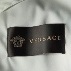Versace Pale Grey Nylon Button Front Rain Jacket XL