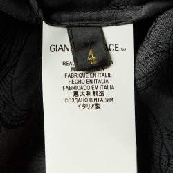 Versace Underwear Black Barocco Print Cotton & Silk Pajama Shirt M