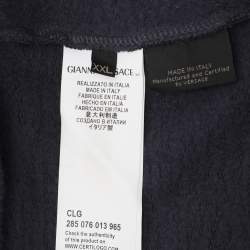 Versace Blue Knit Medusa Patch Detail Hooded Jacket XXL