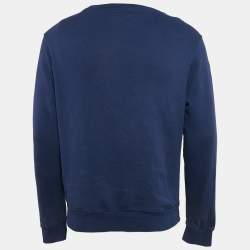 Versace Underwear Blue Medusa Embroidery Cotton Sweatshirt XL