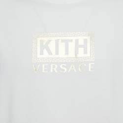 Versace White Kith Print Cotton Crewneck T-Shirt M