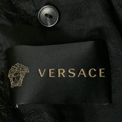 Versace Black Graphic Print Zip-Up Bomber Jacket XXXL