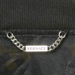 Versace Black Graphic Print Zip-Up Bomber Jacket XXXL