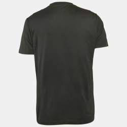 Versace Black Medusa Stud Embellished Cotton Crew Neck T-Shirt L