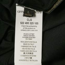 Versace Black Medusa Stud Embellished Cotton Crew Neck T-Shirt L