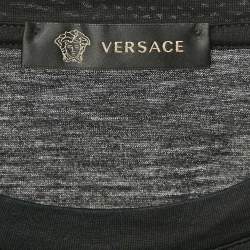 Pre Owned Versace Black Medusa Embroidery Cotton Crew Neck T-Shirt L