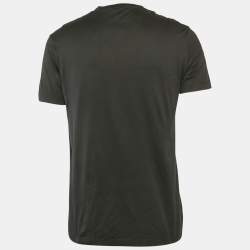 Pre Owned Versace Black Medusa Embroidery Cotton Crew Neck T-Shirt L