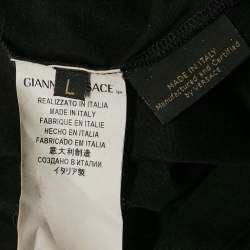 مملوكة مسبقًا Versace Black Medusa Embroidery Studded Cotton Crew Neck T-Shirt L