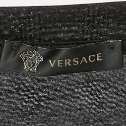Versace Black Medusa Sequin Embroidery Jersey Crewneck T-Shirt L