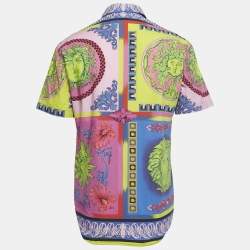 Gianni Versace Multicolor Printed Cotton Short Sleeve Shirt L