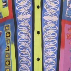 Gianni Versace Multicolor Printed Cotton Short Sleeve Shirt L