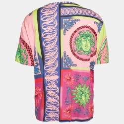 Versace Multicolor Medusa Print Jersey Crewneck T-Shirt XXL