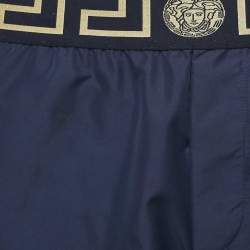 Versace Blue Greca Border Synthetic Swim Shorts L