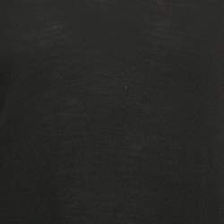Versace Black Medusa Applique Wool Knit V-Neck Sweater M