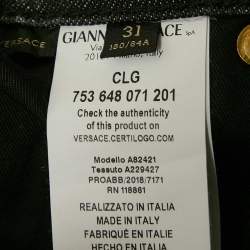 Versace Black  Denim Shorts S (Waist 31")
