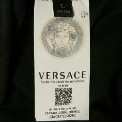 Versace Black Crystal Medusa Embellished Cotton Crew Neck T-Shirt L