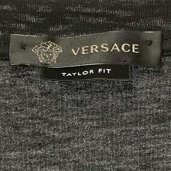 Versace Black Crystal Medusa Embellished Cotton Crew Neck T-Shirt L