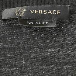 Versace Black Medusa Print and Pin Embroidery Cotton Crew Neck T-Shirt XXL