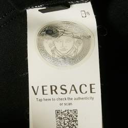 Versace Black Medusa Print and Pin Embroidery Cotton Crew Neck T-Shirt XXL