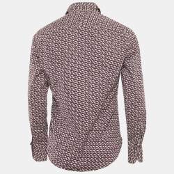 Pre Owned Versace Collection Purple Geometric Print Cotton Shirt M