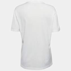 Versace Whte Medusa Embellished Jersey Crewneck T-Shirt 