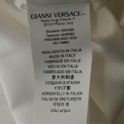 Pre Owned Versace White Cotton Medusa Detail Button Heritage Fit Shirt S